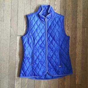Land's End quilted puffer vest bright blue